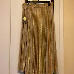 Vince Camuto golden haze pleated skirt